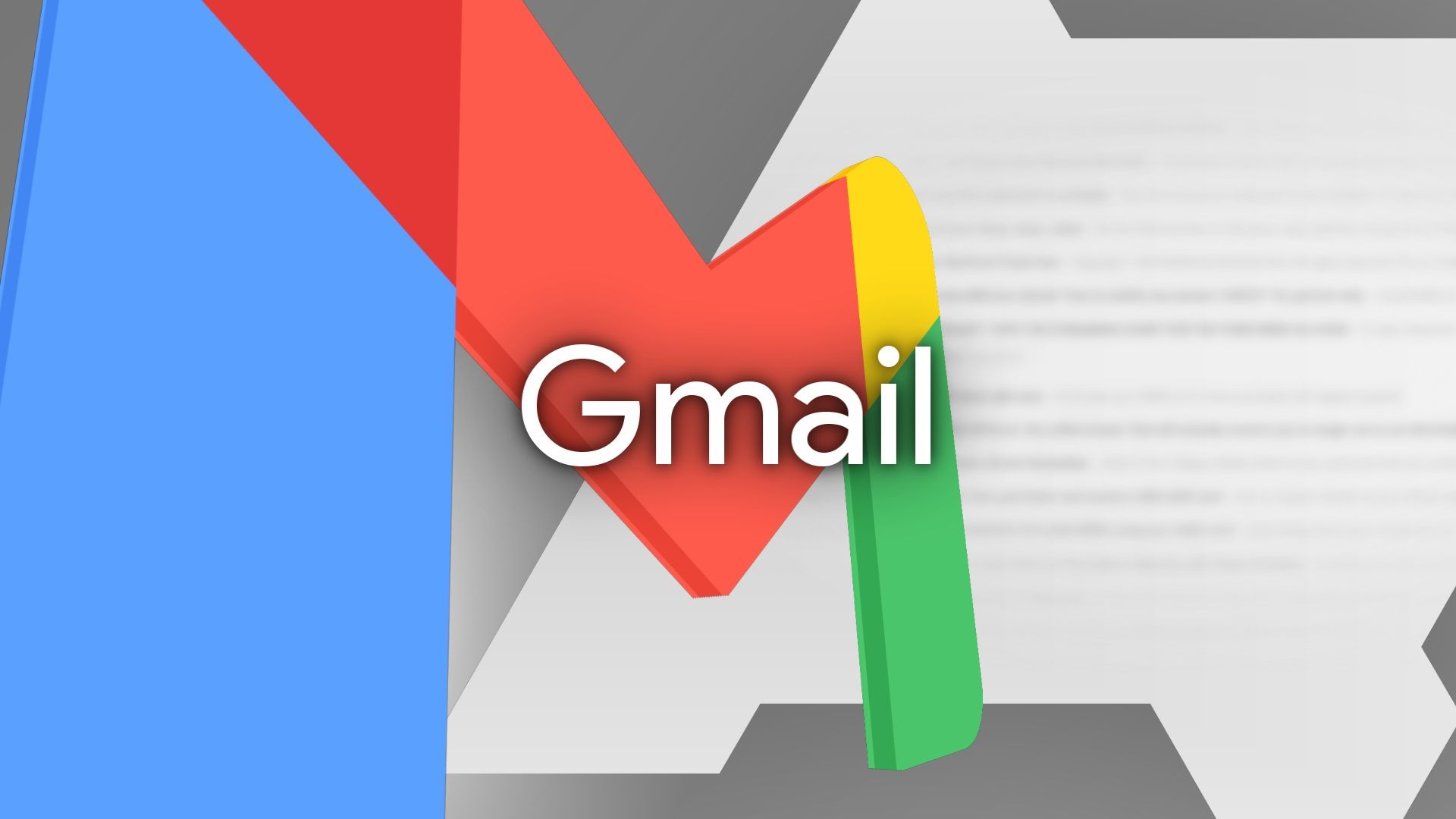 رسم توضيحي باستخدام الألوان الأساسية مع علامة Gmail وشعار Android Police خلفها.